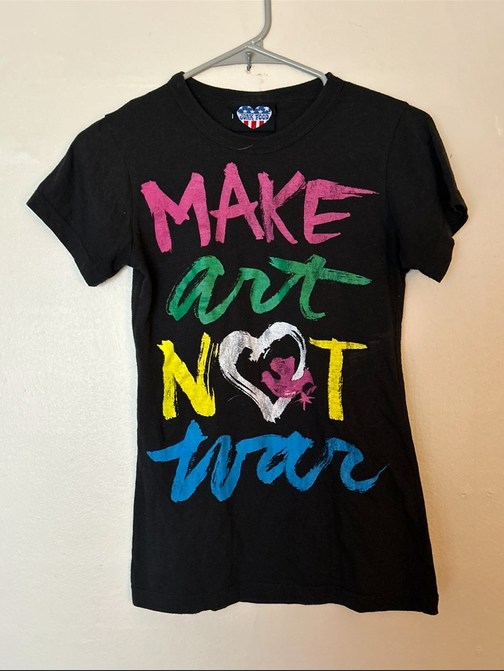MAKE ART NOT WAR Black Graphic Tee by Junk Food